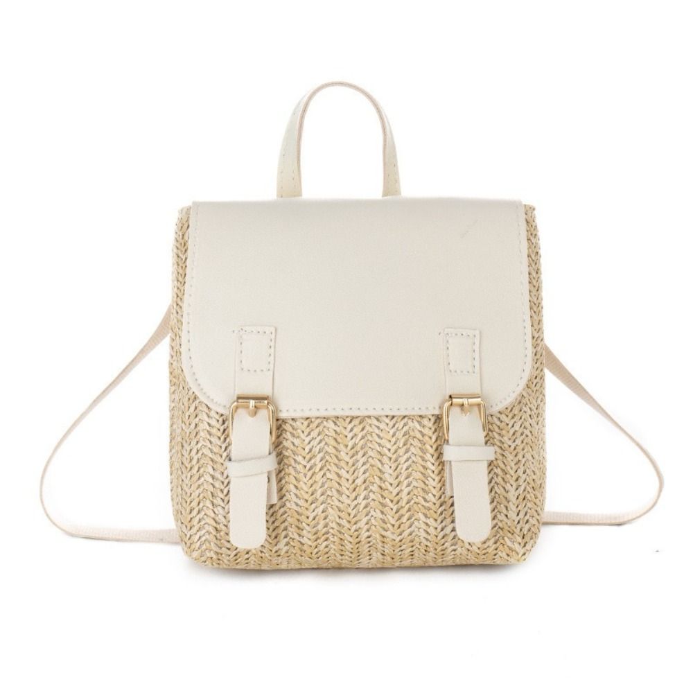 Luxury Bags Leather - Tas Serbaguna Ransel Jerami Kulit PU