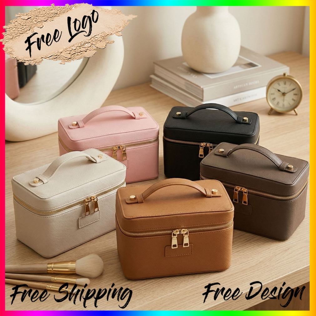 Luxury Bags Leather - Tas Makeup Kulit Motif Burung Unta
