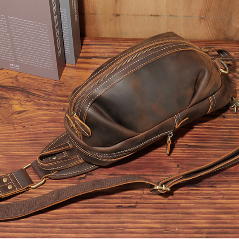 Luxury Bags Leather - Tas selempang dada pria desain modis,