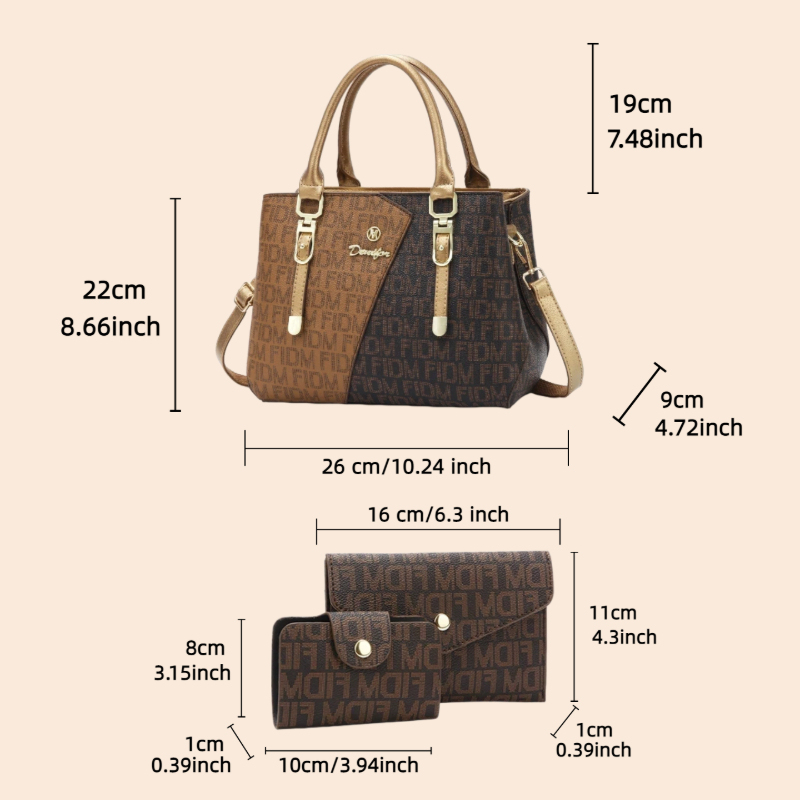 Set tas wanita 3 potong, tas t - Luxury Bags Leather ulasan dan harga