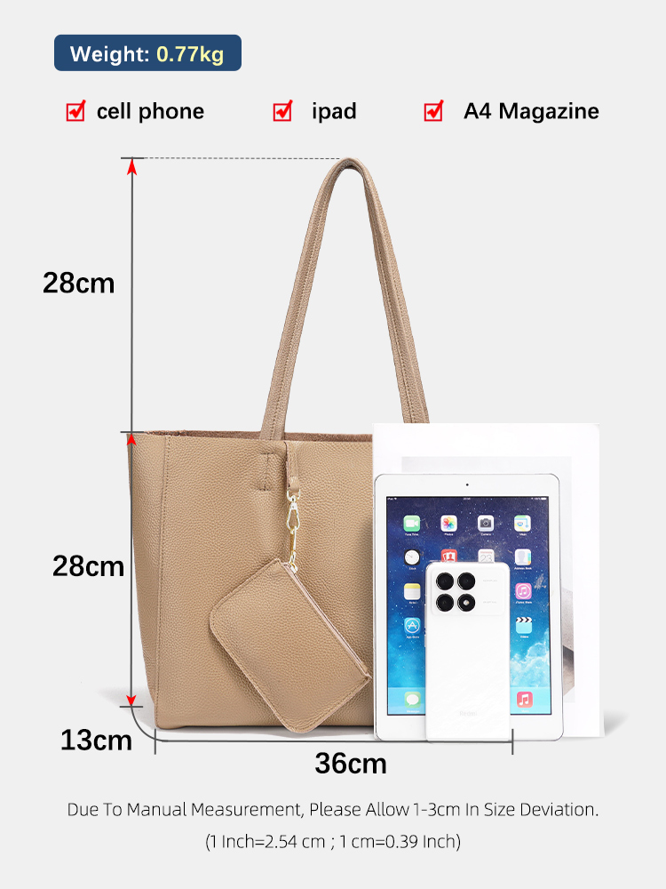 Tas Tote Besar Kulit Asli Zenc - Luxury Bags Tote ulasan dan harga